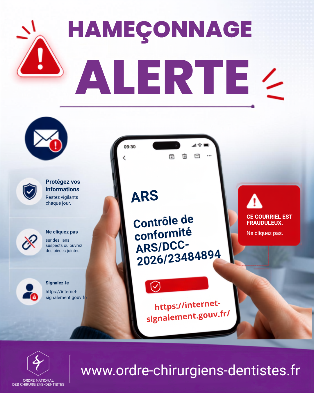 🚨 Alerte hameçonnage : un faux courriel usurpe l’identité de l’ARS